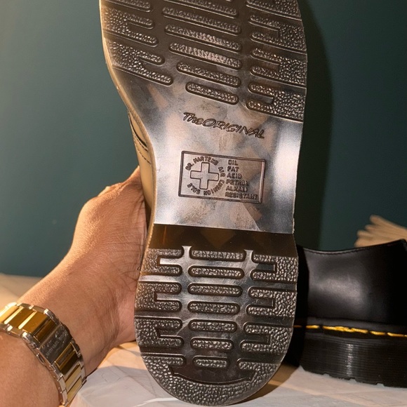 Dr. MARTENS 1461 SMOOTH LEATHER SNAKE EMBROIDERED SHOES Black Sz 6USM/7USL - Picture 8 of 9